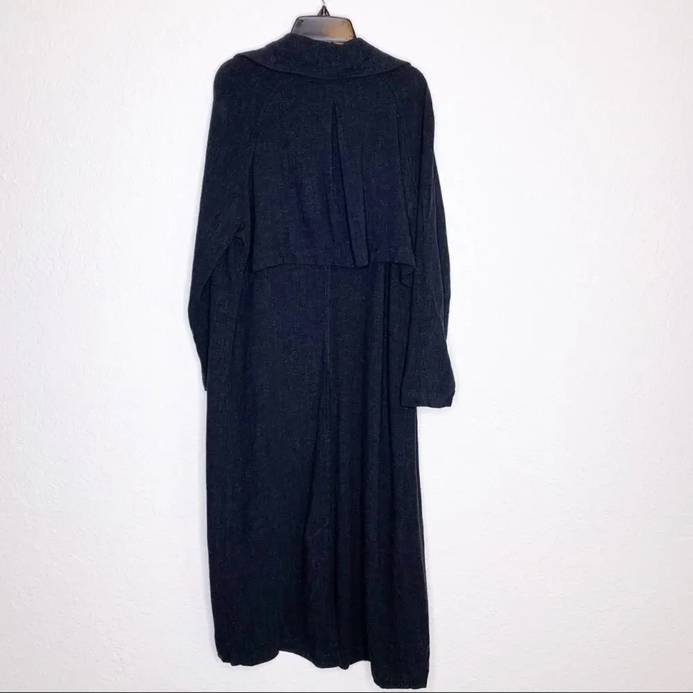 Rachel Pally black linen blend duster jacket size Small